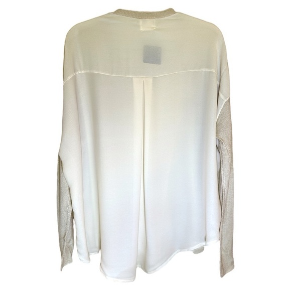 $129 Anthropologie Smooth Back Top Large 10 12 Ivory Blouse Shirt UNIQUE NWT - Picture 8 of 12